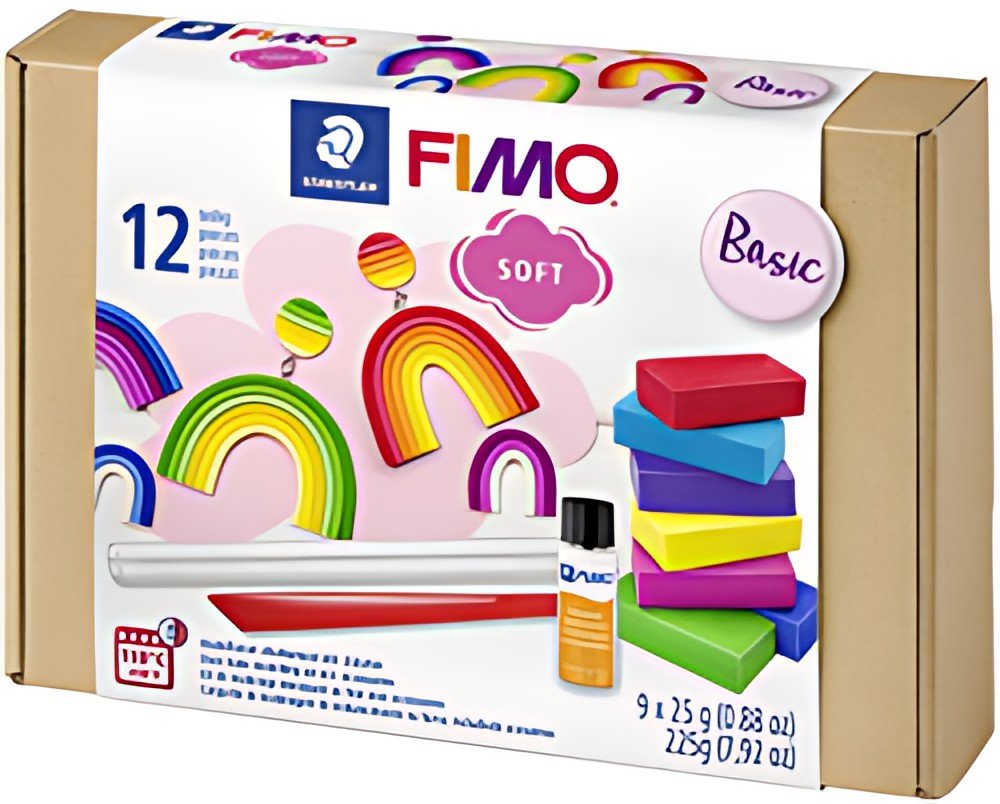 FIMO SOFT Kit de pâte à modeler "Basic", 12 pièces