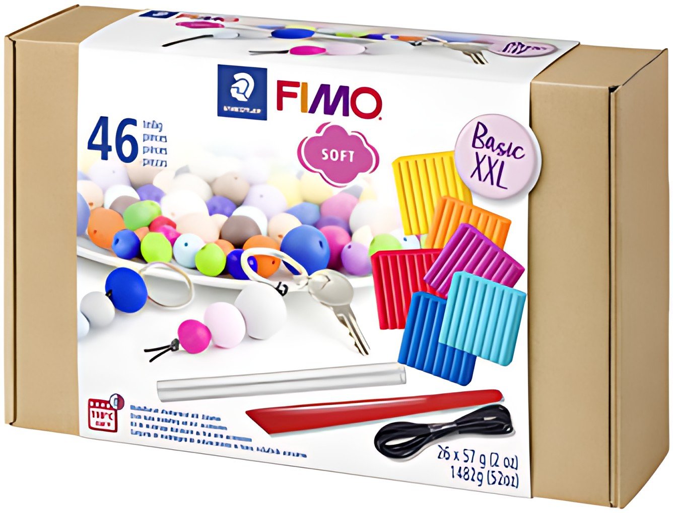 FIMO SOFT Kit de pâte à modeler "Basic XXL", 46 pièces