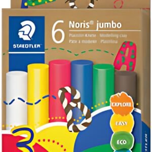 STAEDTLER Pâte à modeler plastiline Noris jumbo, 6 couleurs