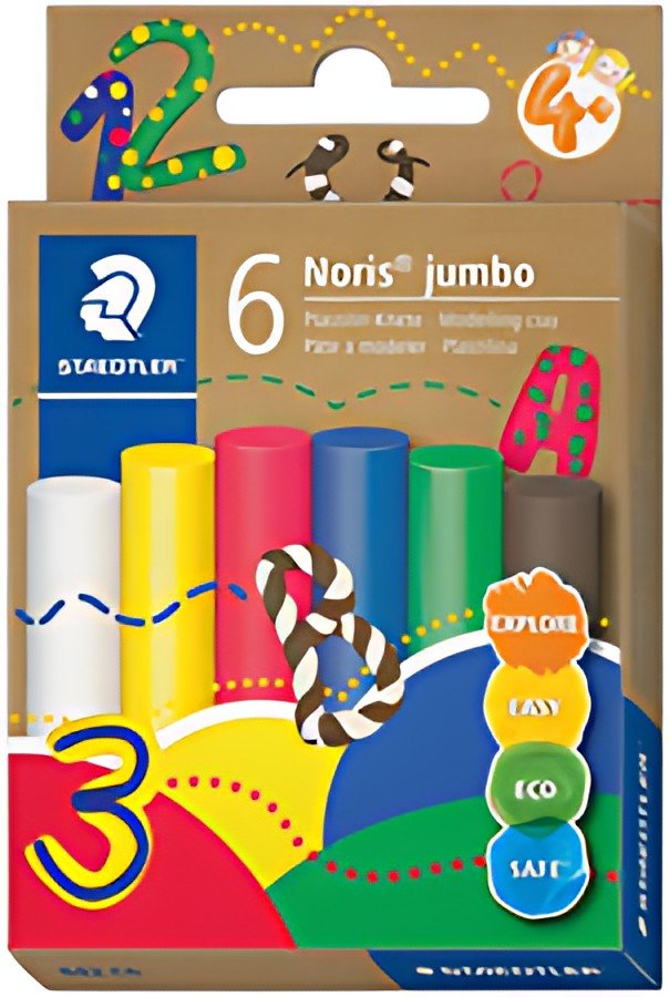 STAEDTLER Pâte à modeler plastiline Noris jumbo, 6 couleurs