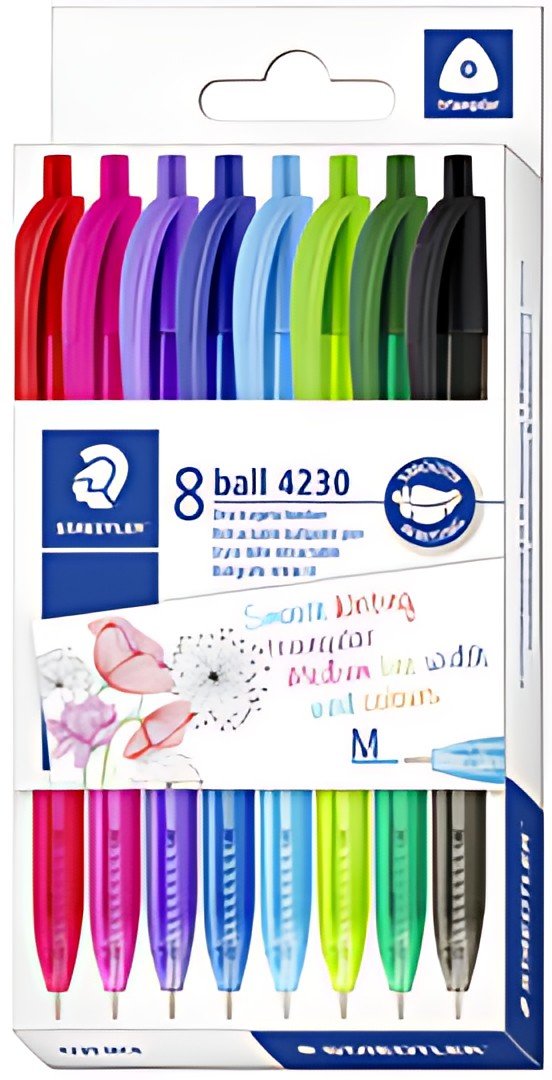 STAEDTLER Stylo à bille rétractable ball 4230 M, étui de 8
