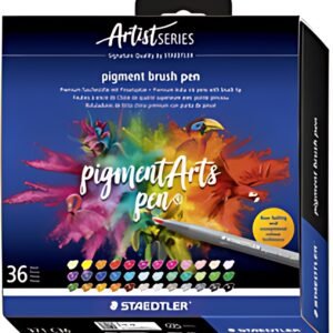 STAEDTLER Feutre pigment brush pen, étui carton de 36