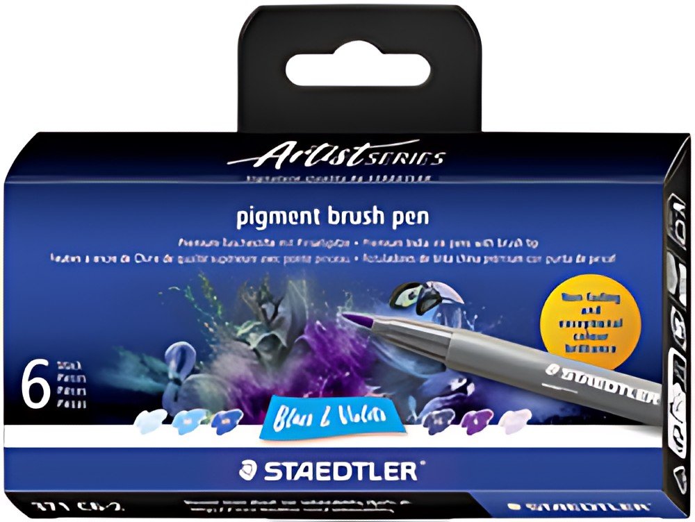 STAEDTLER Feutre pigment brush pen "Blues & Violets"