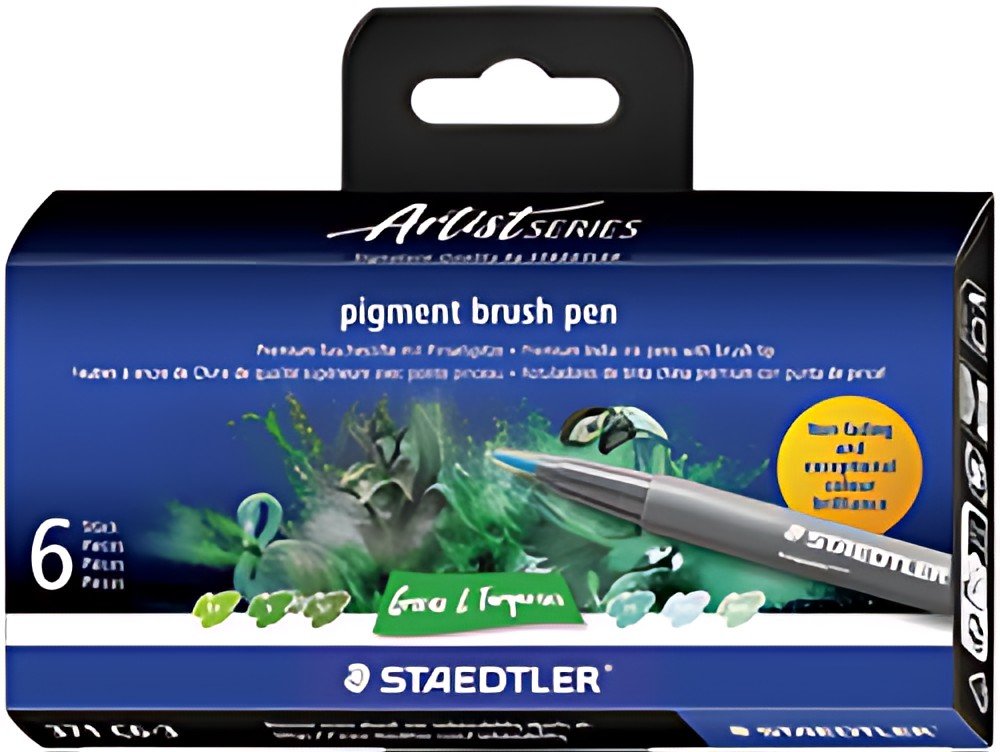 STAEDTLER Feutre pigment brush pen "Greens & Turquoises"