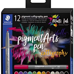 STAEDTLER Feutre pigment calligraphy pen, étui de 12