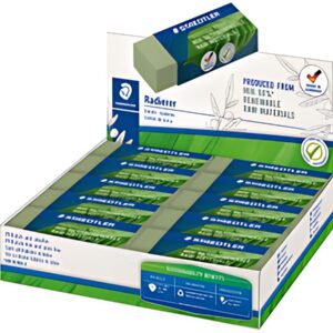 STAEDTLER Gomme, 65 x 23 x 13 mm, vert olive, présentoir 20