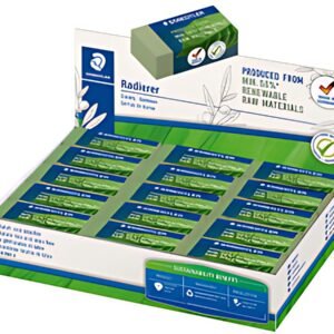 STAEDTLER Gomme, 43 x 19 x 13 mm, vert olive, présentoir 30