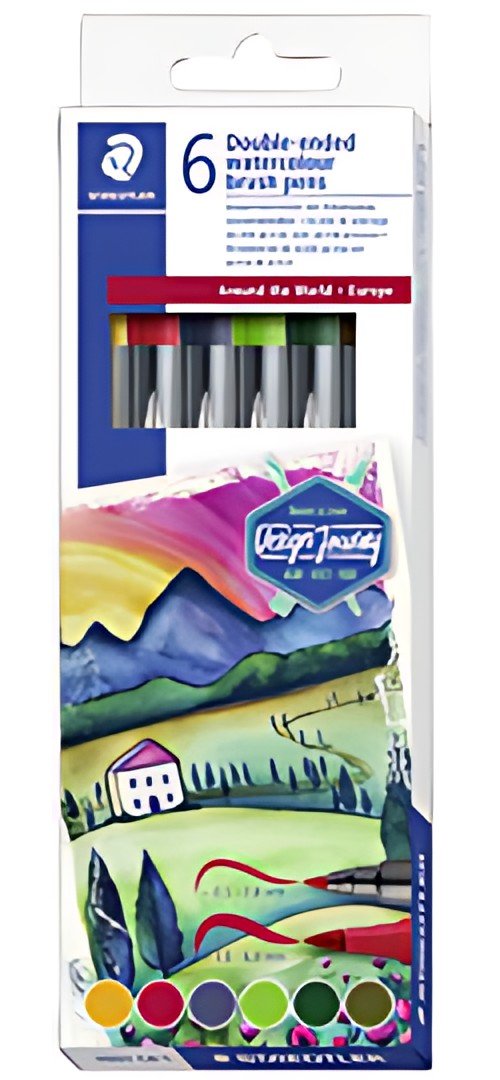 STAEDLER Feutre double pointe "Europe", étui en carton de 6