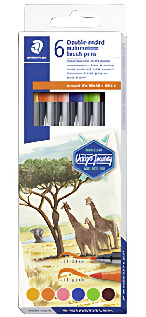 STAEDLER Feutre double pointe "Afrique", étui en carton de 6