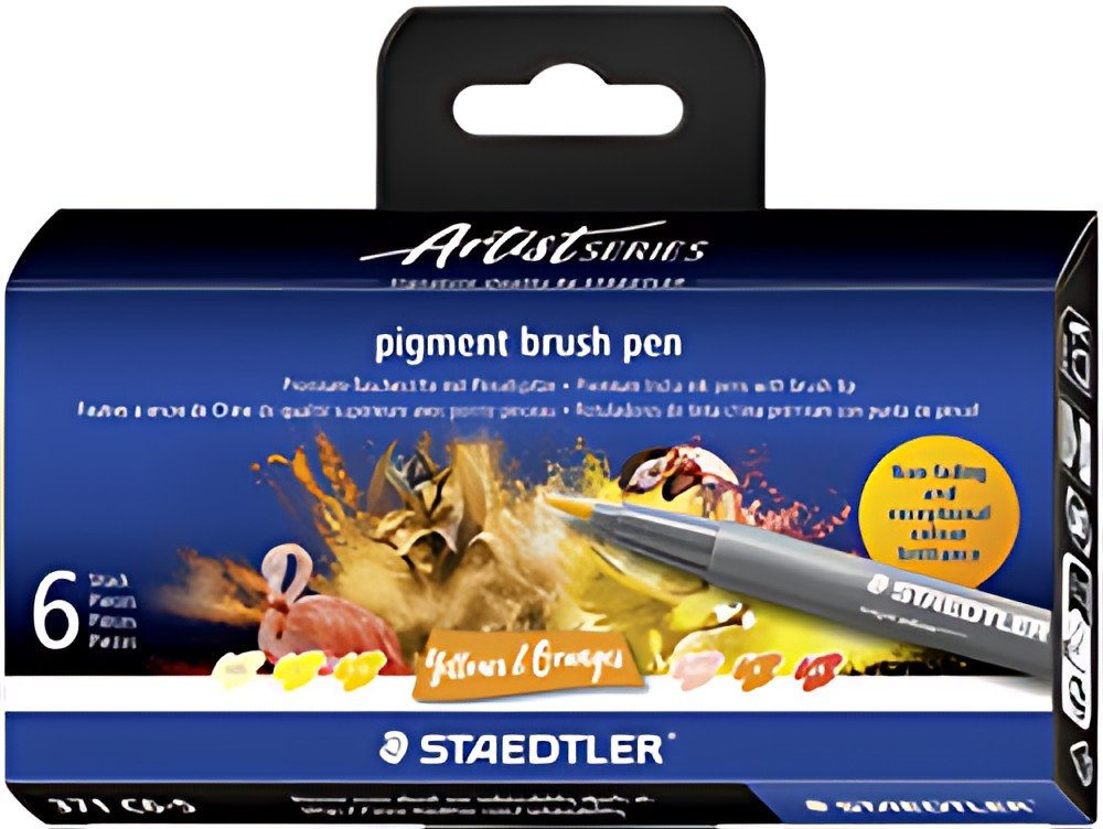 STAEDTLER Feutre pigment brush pen "Yellows & Oranges"