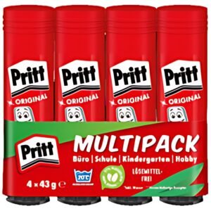 Pritt Bâton de colle 4 x 43 g, pack économique, sans solvant