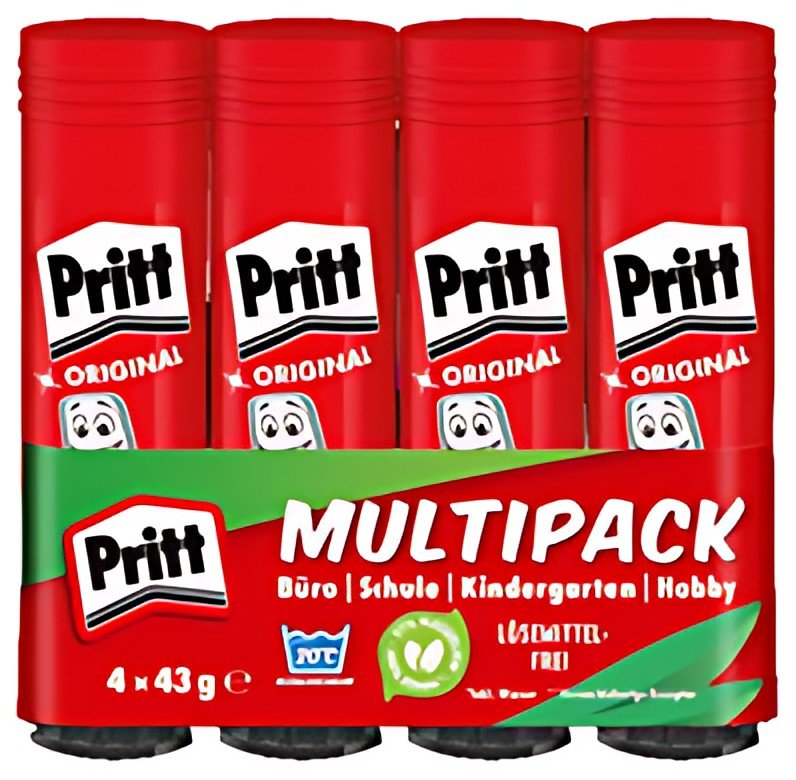 Pritt Bâton de colle 4 x 43 g, pack économique, sans solvant