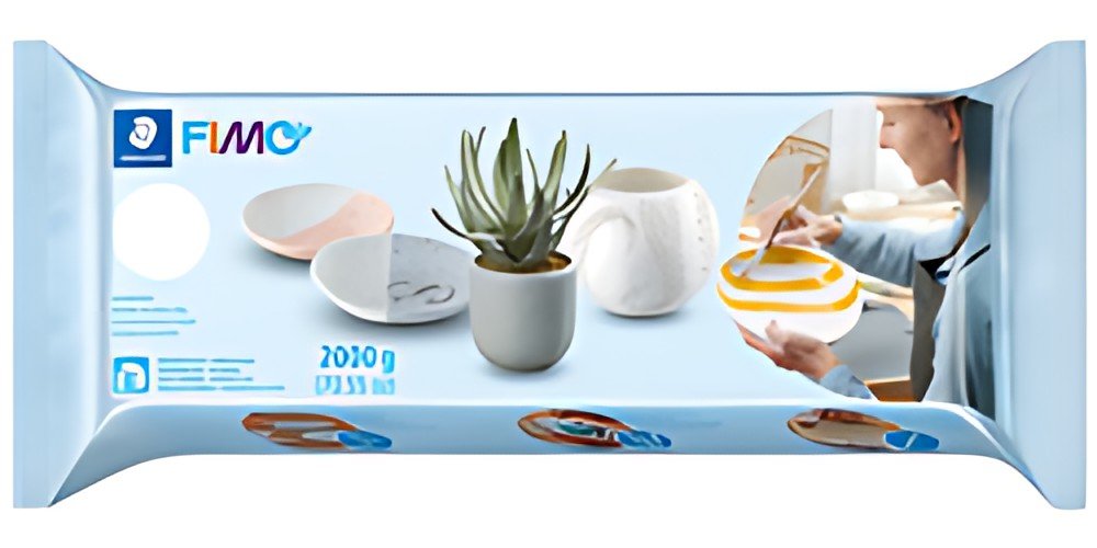 FIMO air Pâte à modeler, durcit à l'air, 2.000 g, blanc