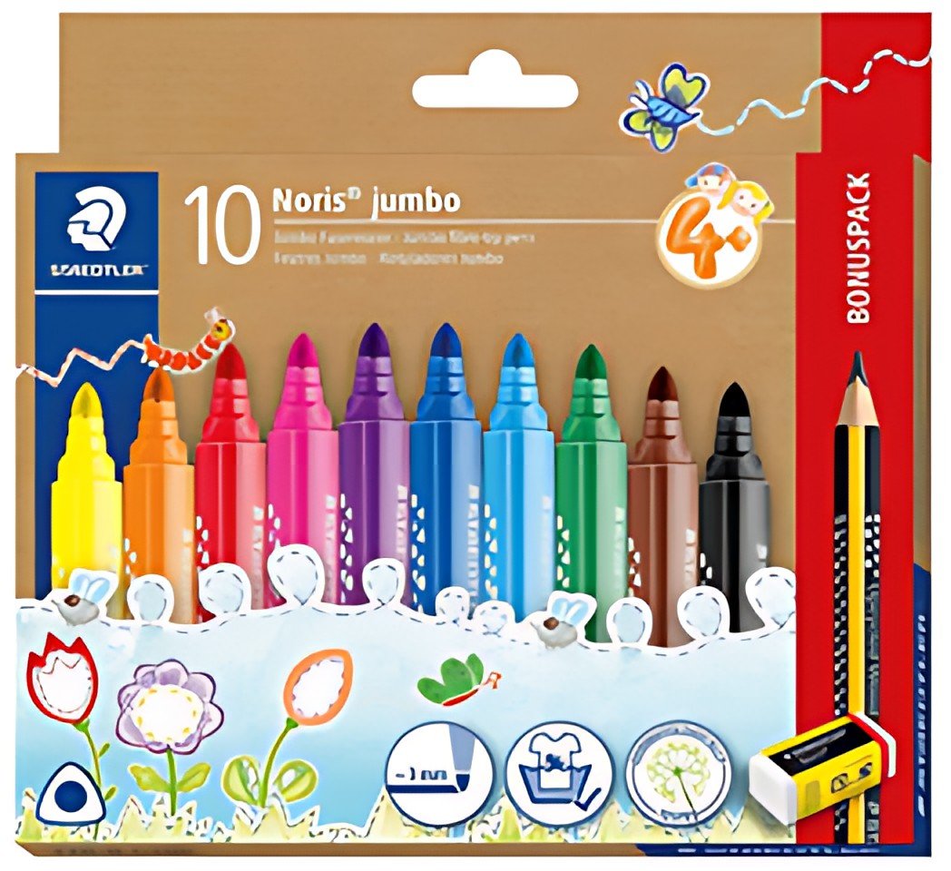 STAEDTLER Feutre Noris jumbo, pack bonus