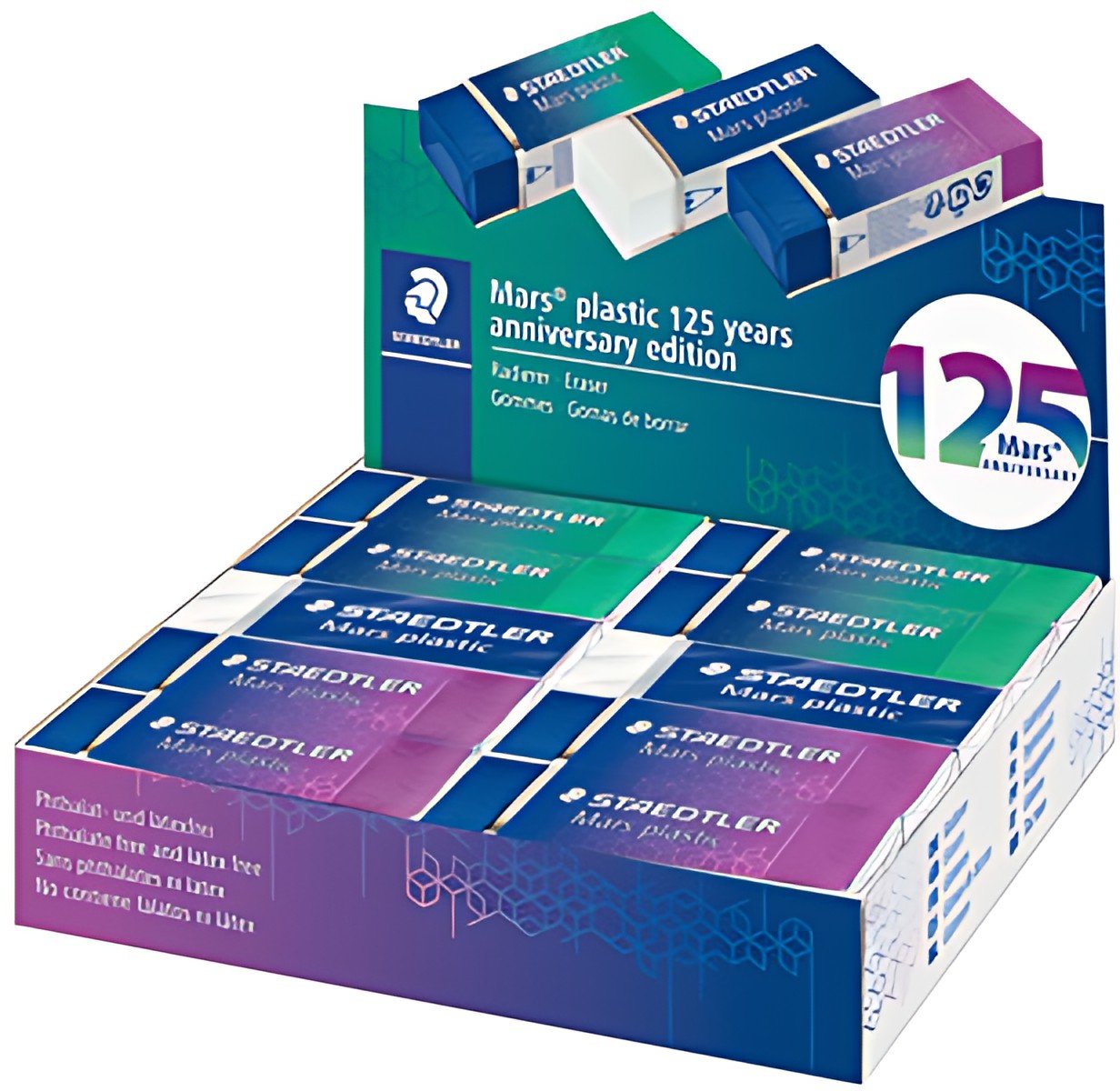 STAEDTLER Gomme en plastique Mars plastic, présentoir de 20