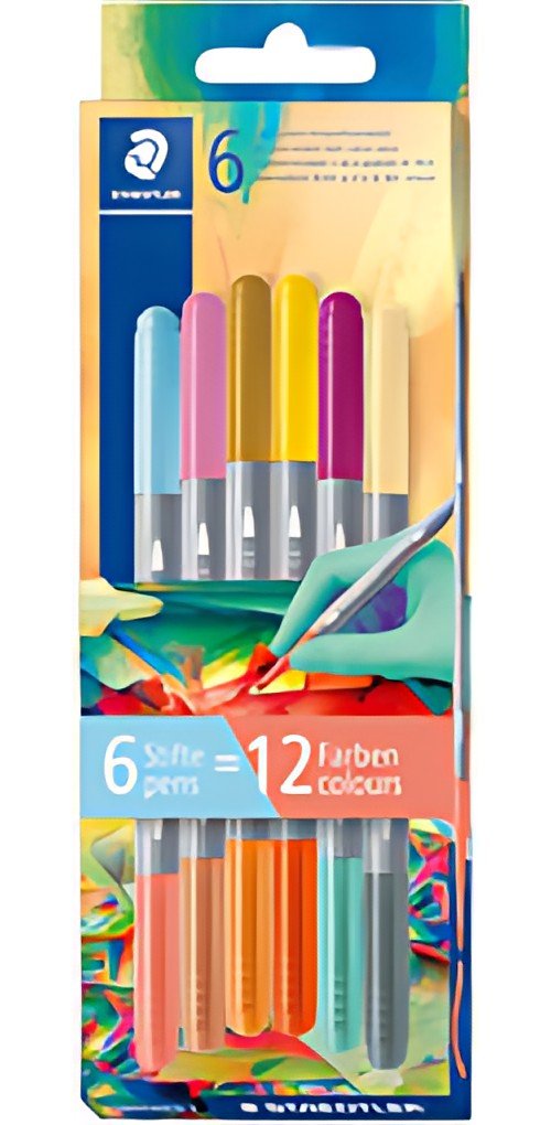 Stylo double fibre STAEDTLER Edition 2, étui cartonné de 6