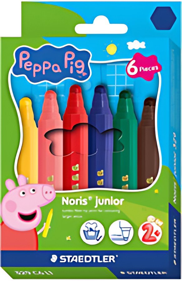 STAEDTLER Fasermaler Noris junior Peppa, 6er Kartonetui