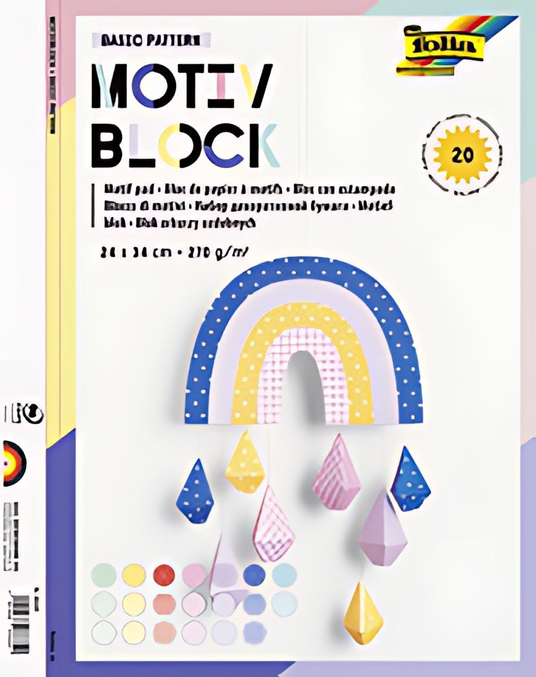 folia Bloc en papier à motifs "Basic Intensiv", 240 x 340 mm