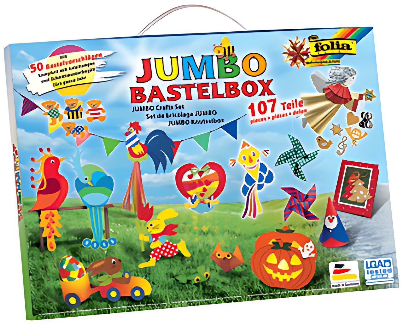 folia Mallette de bricolage de papier Jumbo, 107 pièces
