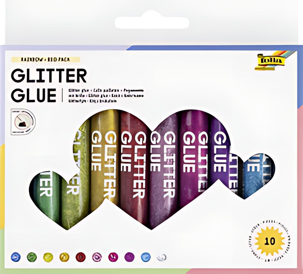 folia Colle pailletée " Glitterglue", 9,5 ml, assorti