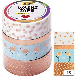 folia Rubans autocollants déco Washi-Tape HOTFOIL OR ROSE