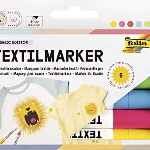 folia Marqueur pour textiles, set de 6, assorti