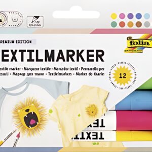 folia Marqueur pour textiles, set de 12, assorti