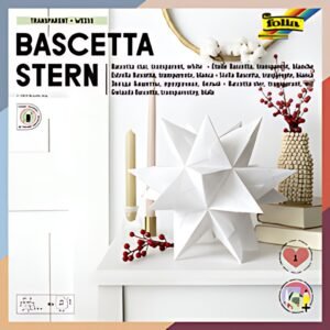 folia Feuille de papier pliable étoile Bascetta, blanc
