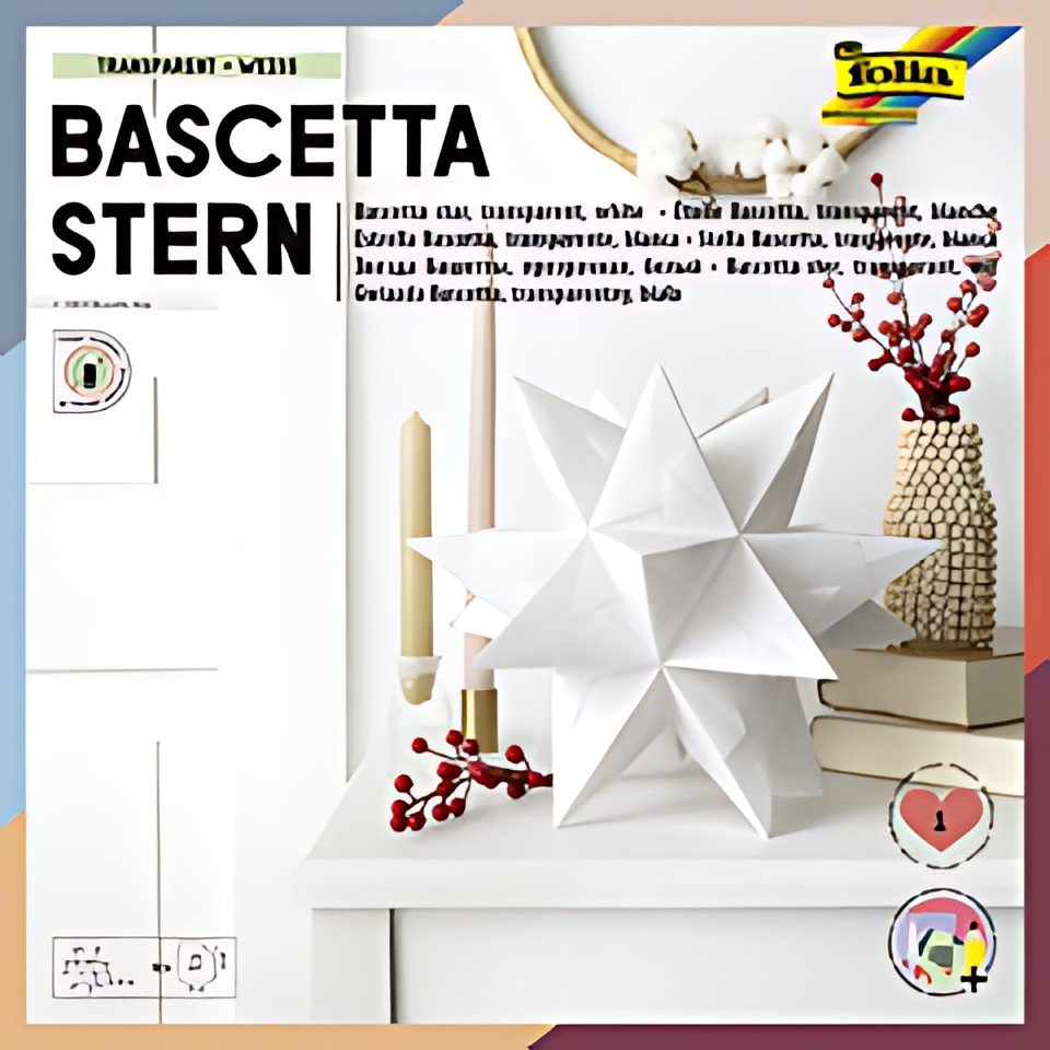 folia Feuille de papier pliable étoile Bascetta, blanc