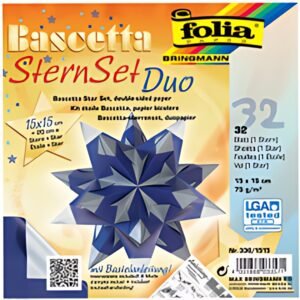 folia Feuilles de papier pliable étoile Bascetta, 75 g/m2