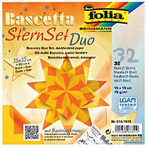 folia Feuilles de papier pliable étoile Bascetta, 75 g/m2