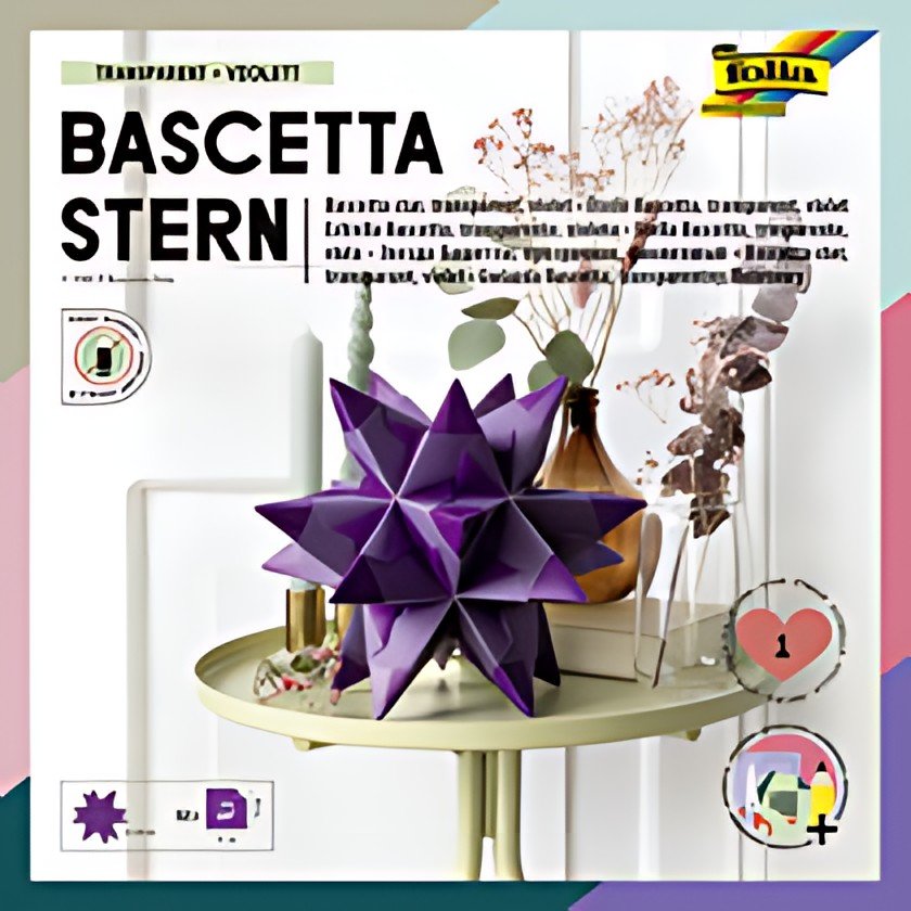 folia Feuilles de papier pliable étoile Bascetta, violet