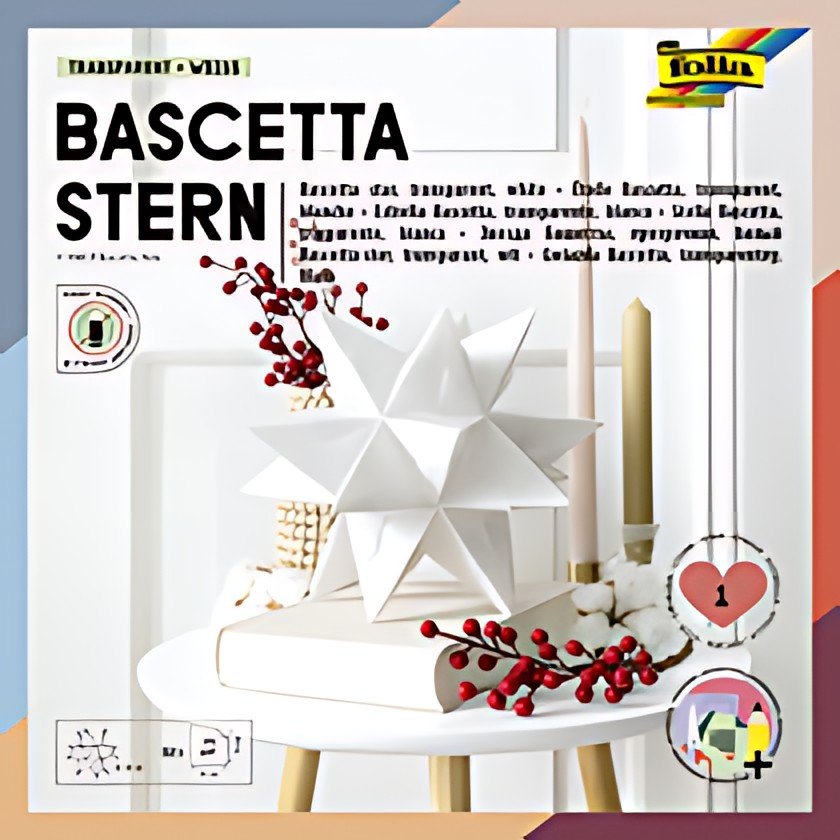 folia Feuilles de papier pliable étoile Bascetta, blanc