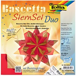folia Feuilles de papier pliable étoile Bascetta, 75 g/m2