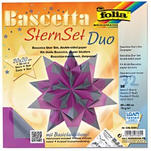 folia Feuilles de papier pliable étoile Bascetta, 75 g/m2