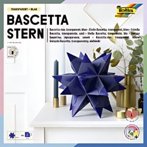 folia Feuille de papier pliable étoile Bascetta, bleu