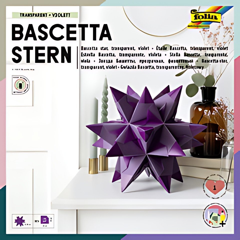 folia Feuilles de papier pliable étoile Bascetta, violet