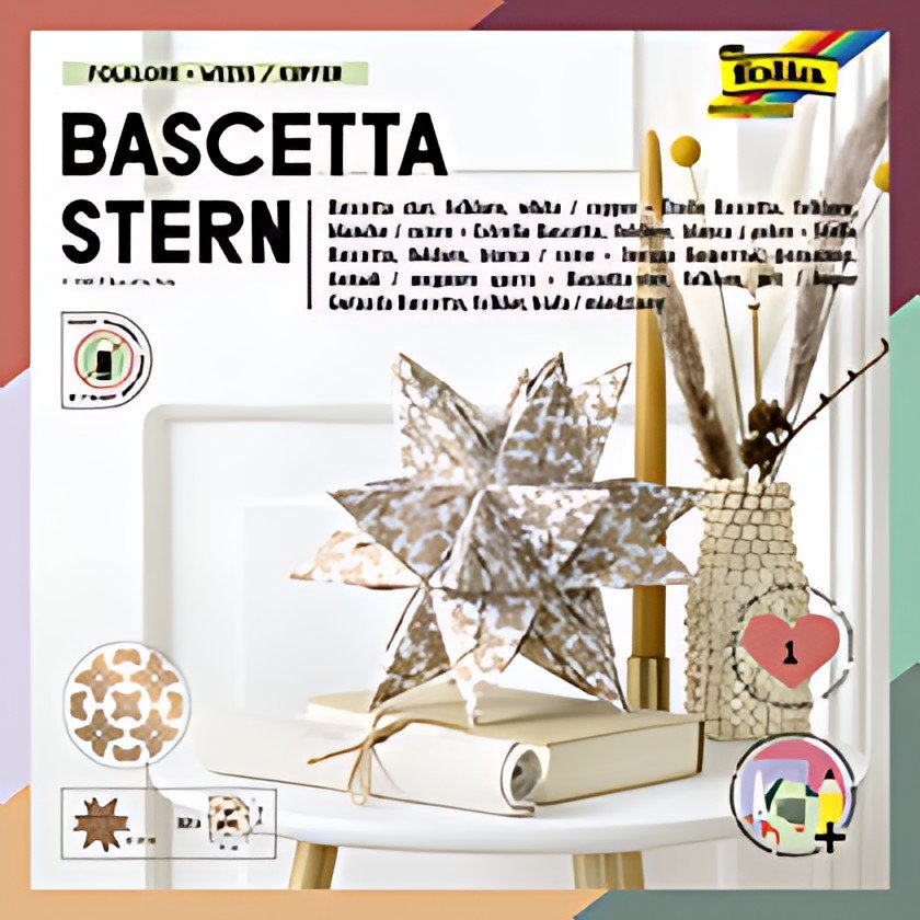 folia Feuilles de papier pliable étoile Bascetta, blanc /