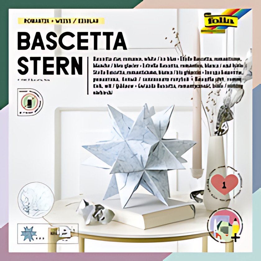 folia Feuilles de papier pliable étoile Bascetta, bleu glace