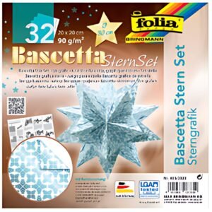 folia Feuilles de papier pliable étoile Bascetta, bleu glace