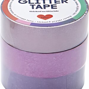folia Ruban adhésif déco "Glitter Tape",2x rose et 1x violet