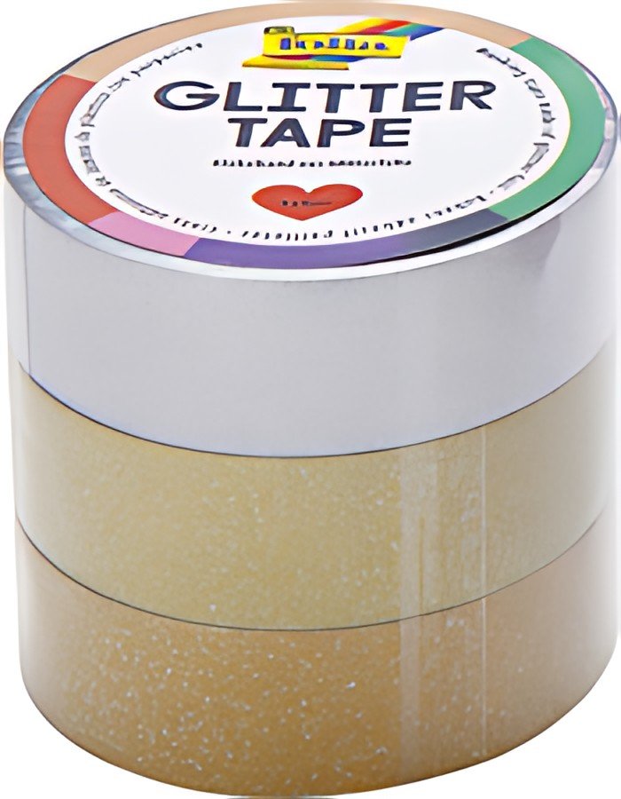 folia Ruban adhésif déco "Glitter Tape", argent/or clair/or