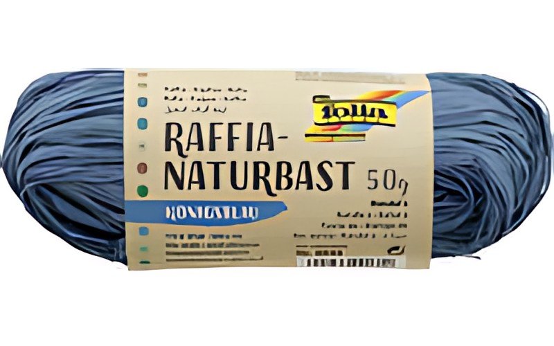 folia Raphia naturel, 50 g, bleu roy