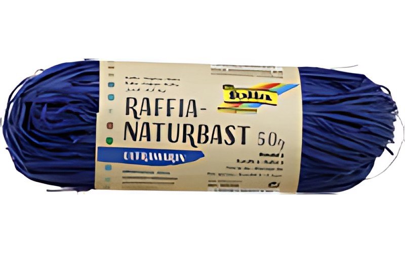 folia Raphia naturel, 50 g, bleu outremer