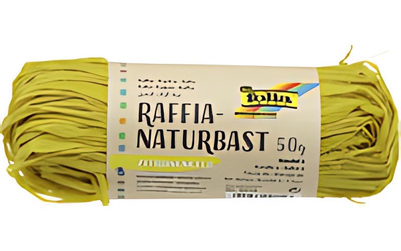 folia Raphia naturel, 50 g, jaune citron