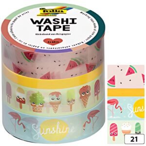 folia Rubans autocollants déco Washi-Tape TROPICAL