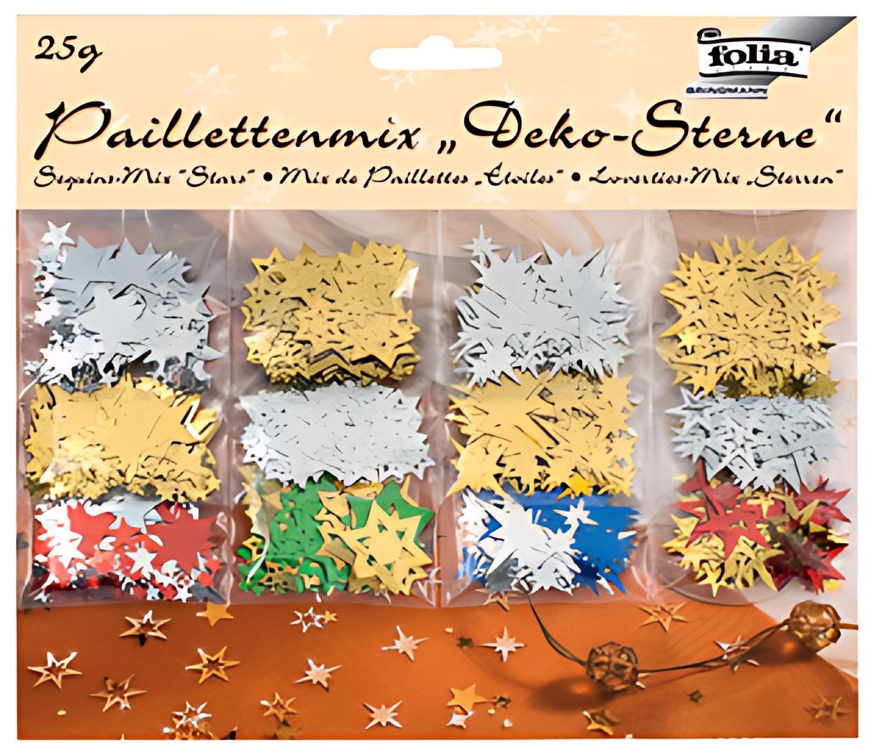folia Mix de paillettes "Etoiles", assorti