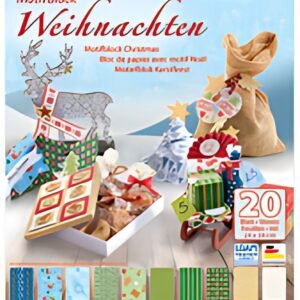 folia Bloc de papier avec motif "Noël III", 240 x 340 mm