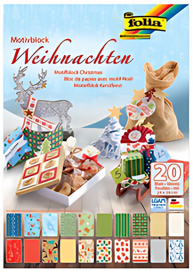 folia Bloc de papier avec motif "Noël III", 240 x 340 mm