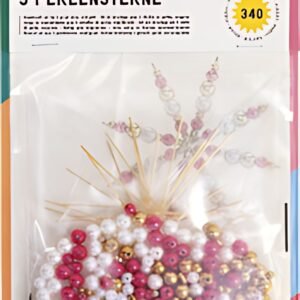 folia Kit d'étoiles en perles, 340 pièces, rouge/or/blanc